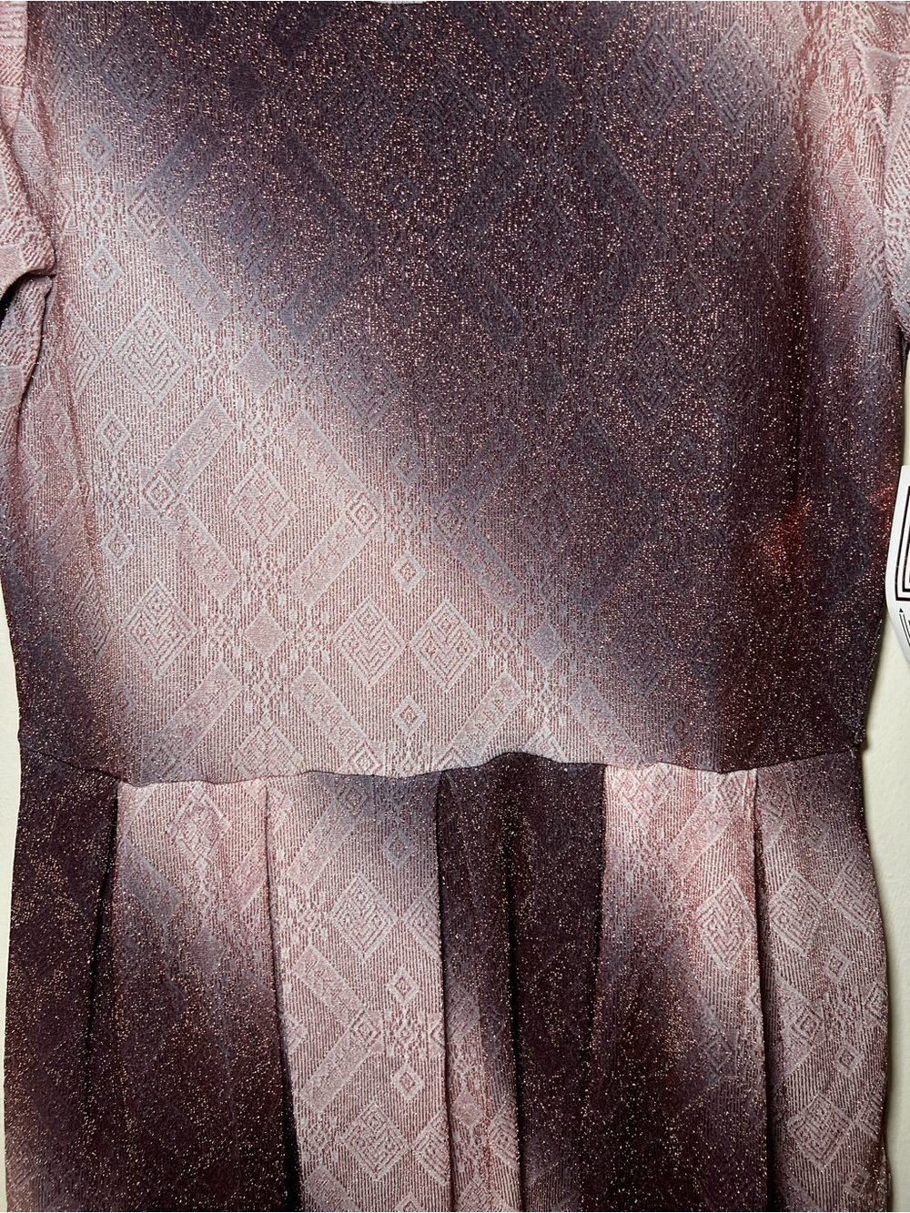 LuLaRoe Shimmery Plum Short Sleeve Fit Dress - Picture 3 of 5